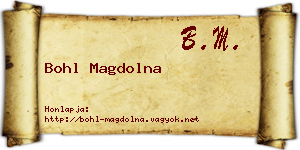 Bohl Magdolna névjegykártya